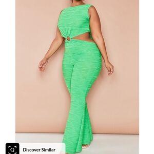 Green Women's Cutout Jumpsuit